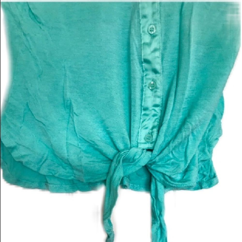 🍁 Candies L Teal Button Down shirt - Picture 7 of 7